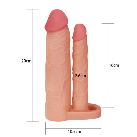 Add 2"" Pleasure X Tender Double Penis Sleeve Add 2"" Pleasure X Tender Double Penis Sleeve