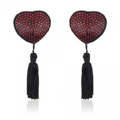 Toyz4lovers - Nasutniki - Heart shine nipples tassels (rosso)