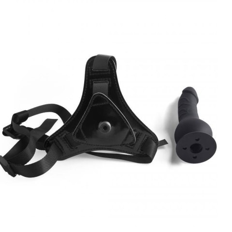 Cintura regolabile strap-on Black con fallo realistico Cintura regolabile strap-on Black con fallo realistico