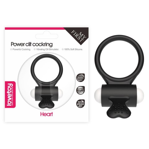Power Clit Silicone Cockring Black Power Clit Silicone Cockring Black