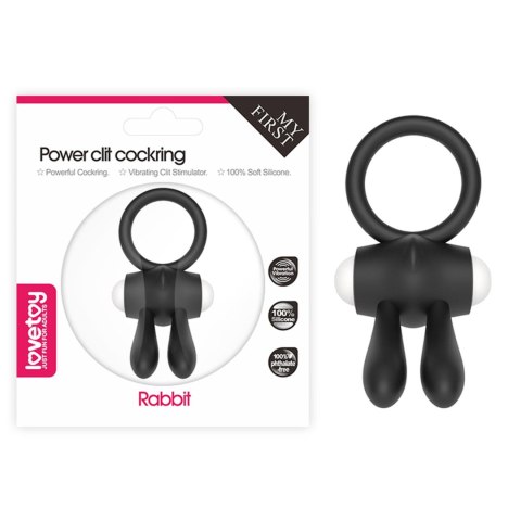 Power Clit Silicone Cockring Black Power Clit Silicone Cockring Black