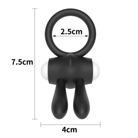Power Clit Silicone Cockring Black Power Clit Silicone Cockring Black