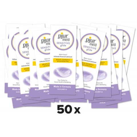 Pjur - Żel na bazie wody - pakiet 50 szt. po 1,5 ml - pjur MED Sensitive glide Pjur - Żel na bazie wody - pakiet 50 szt. po 1,5 ml - pjur MED Sensitive glide