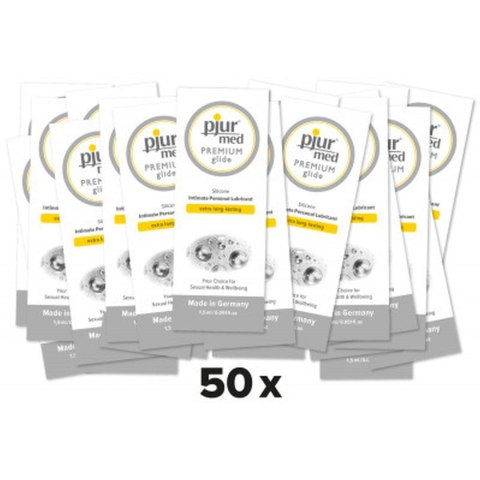 Pjur - Żel na bazie wody - pakiet 50 szt. po 1,5 ml - pjur Med Premium glide 1,5ml.-siliconebased lubricant - 50 sztuk Pjur - Żel na bazie wody - pakiet 50 szt. po 1,5 ml - pjur Med Premium glide 1,5ml.-siliconebased lubricant - 50 sztuk