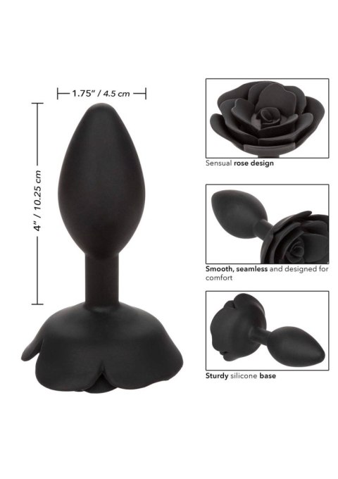 Large Rose Anal Plug Black Large Rose Anal Plug Black