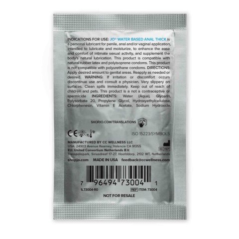 System JO - Lubrykant analny - Anal Thick Water Based Lubricant Sachet 5ml System JO - Lubrykant analny - Anal Thick Water Based Lubricant Sachet 5ml