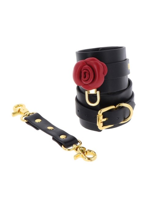 Kajdanki na kostki - Róża - Wild Roses Ankle Cuffs Black Kajdanki na kostki - Róża - Wild Roses Ankle Cuffs Black