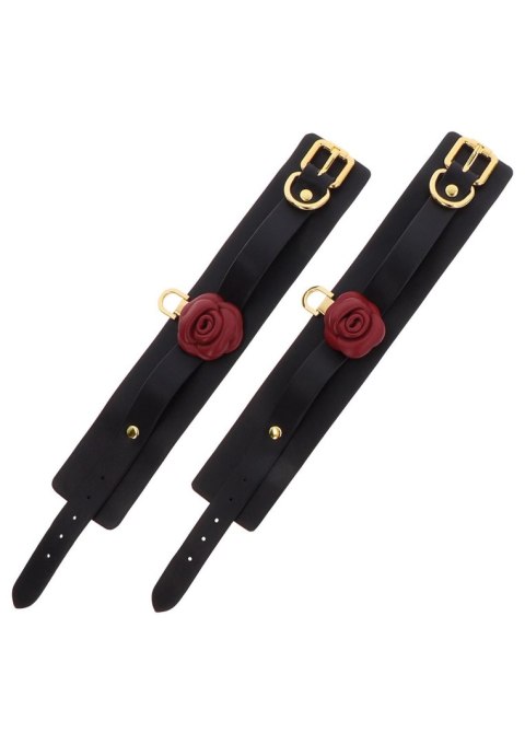 Kajdanki na kostki - Róża - Wild Roses Ankle Cuffs Black Kajdanki na kostki - Róża - Wild Roses Ankle Cuffs Black