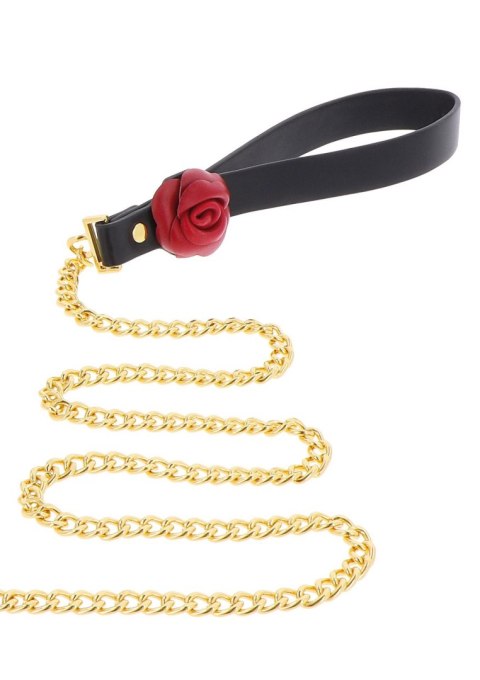 Obroża ze smyczą - Róża - Wild Roses Collar & Leash Black Obroża ze smyczą - Róża - Wild Roses Collar & Leash Black