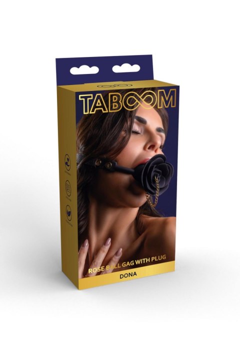 Rose Ball Gag with Plug Black Rose Ball Gag with Plug Black