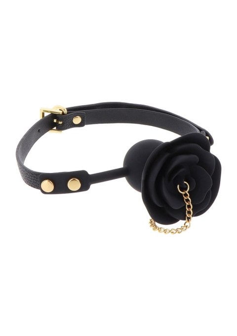 Rose Ball Gag with Plug Black Rose Ball Gag with Plug Black