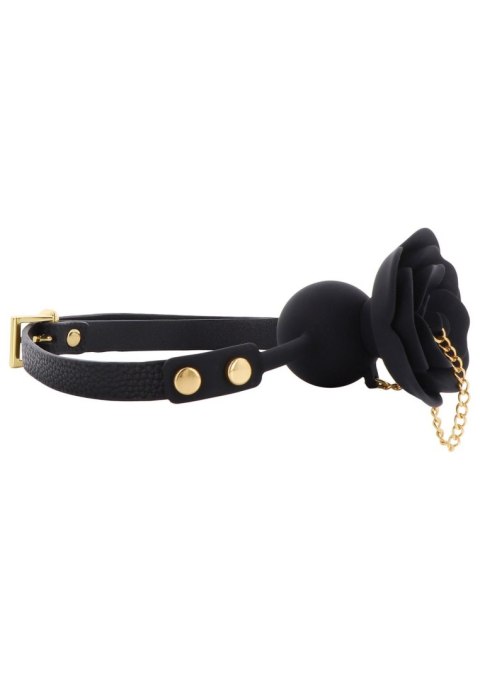 Rose Ball Gag with Plug Black Rose Ball Gag with Plug Black