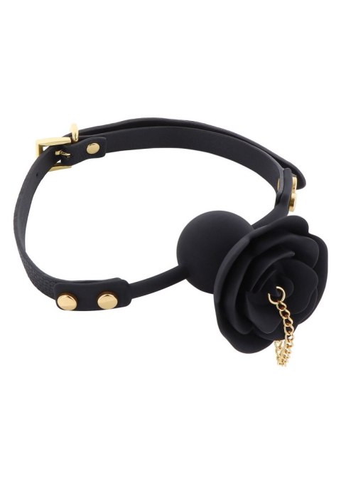 Rose Ball Gag with Plug Black Rose Ball Gag with Plug Black
