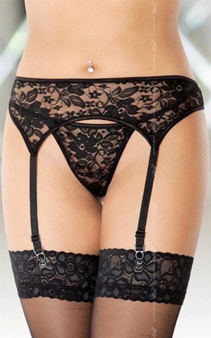 Softline - Pas do pończoch - Garterbelt 3310 - black S/M