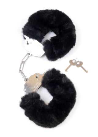 Kajdanki Fetish B - Series- Furry Cuffs Black - WYPRZEDAŻ