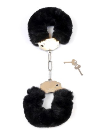 Kajdanki Fetish B - Series- Furry Cuffs Black - WYPRZEDAŻ