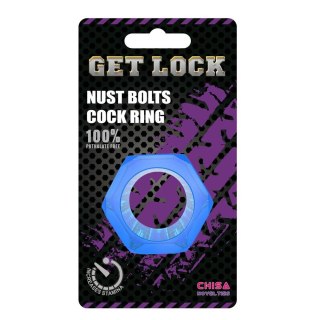 Nust Bolts Cock Ring-Blue - WYPRZEDAŻ