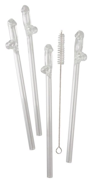 Szklane słomki peniski x 4