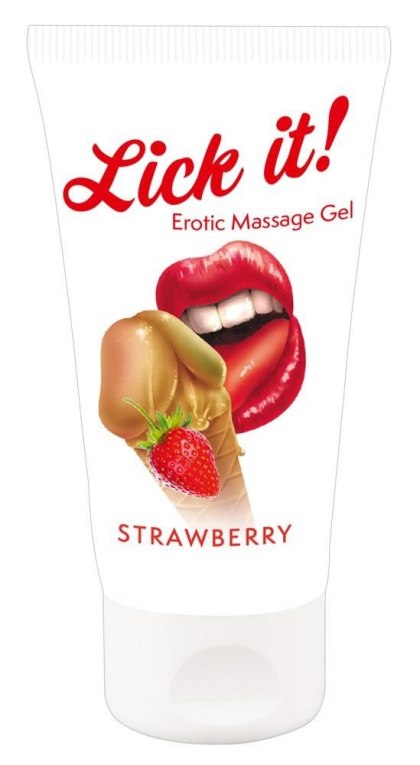 Lick it! - Żel do masażu - Strawberry 50 ml