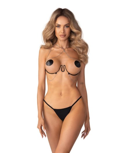 Obsessive - Uprząż na biust - Lustique Black S/M/L