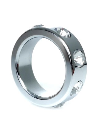 Pierścień - Metal Cock Ring with Cristal Diamonds Small