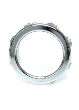 Pierścień - Metal Cock Ring with Cristal Diamonds Small
