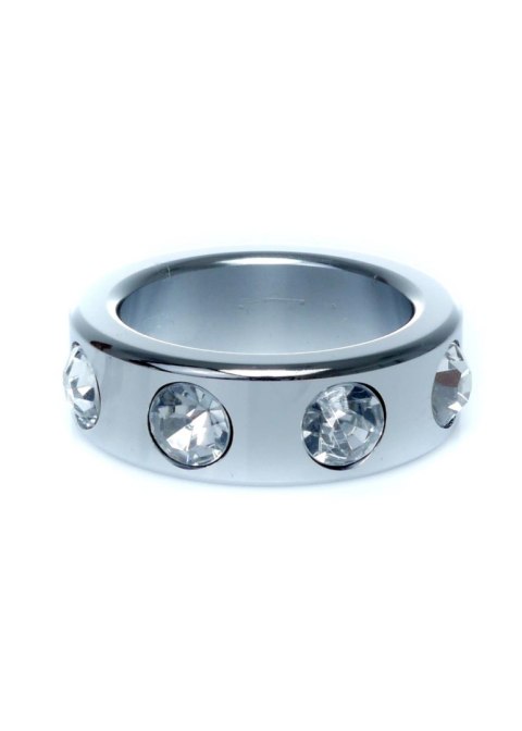 Pierścień - Metal Cock Ring with Cristal Diamonds Small Pierścień - Metal Cock Ring with Cristal Diamonds Small