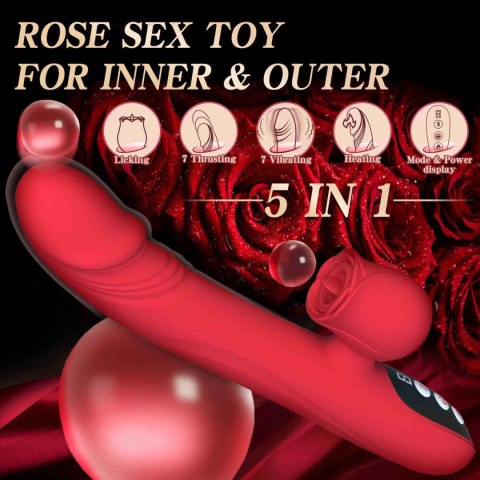 Silicone Vibrator 7 Powerful Modes - Licking, 7 ThrustingHeating, Red Silicone Vibrator 7 Powerful Modes - Licking, 7 ThrustingHeating, Red