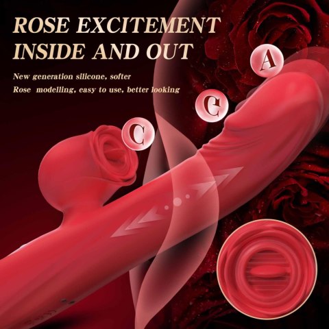 Silicone Vibrator 7 Powerful Modes - Licking, 7 ThrustingHeating, Red Silicone Vibrator 7 Powerful Modes - Licking, 7 ThrustingHeating, Red