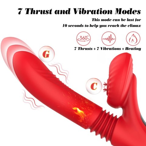 Silicone Vibrator 7 Powerful Modes - Licking,Thrusting and Heating