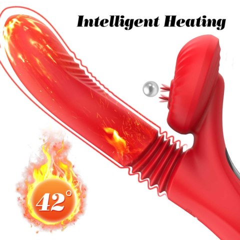 Silicone Vibrator 7 Powerful Modes - Licking,Thrusting and Heating