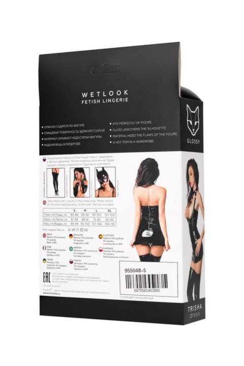 Glossy - Wetlook sukienka Trisha - black XL Glossy - Wetlook sukienka Trisha - black XL