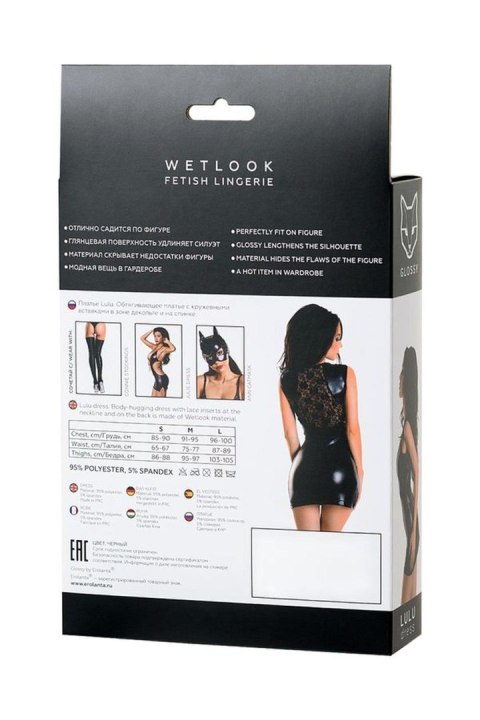 Glossy - Wetlook sukienka LULU - black L