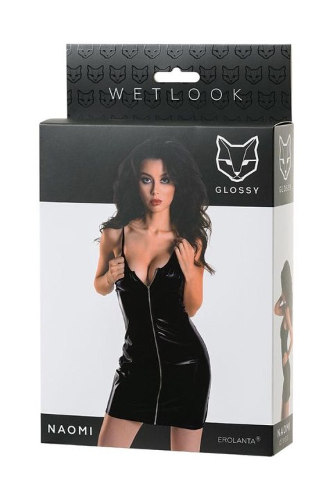 Glossy - Sukienka Wetlook black dress NAOMI - black M Glossy - Sukienka Wetlook black dress NAOMI - black M