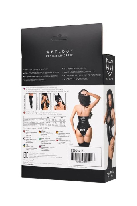 Glossy Wetlook body Marcia - black M Glossy Wetlook body Marcia - black M