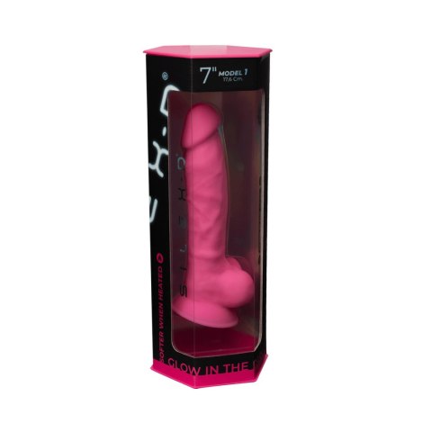 Dildo świecące w ciemności - Pink Model 1 (7")