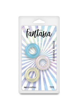 Zestaw 3 pierścieni erekcyjnych - Fantasia Stamina Rings Multicolor