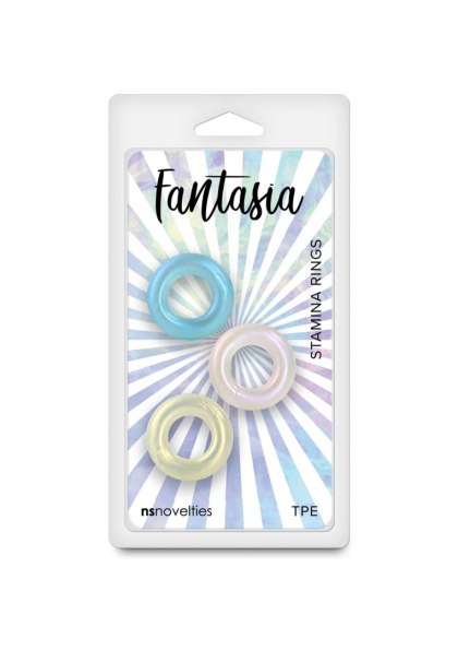 Zestaw 3 pierścieni erekcyjnych - Fantasia Stamina Rings Multicolor