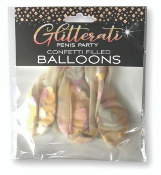 Balony z konfetti peniski - GLITTERATI, Penis Confetti Balloons
