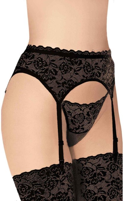Softline - Pas do pończoch i stringi - Garterbelt 3305 - black 3XL