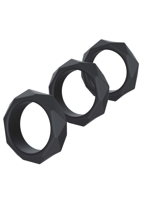 Zestaw 3 pierścieni erekcyjnych - Heavy C-Ring Set Black Zestaw 3 pierścieni erekcyjnych - Heavy C-Ring Set Black