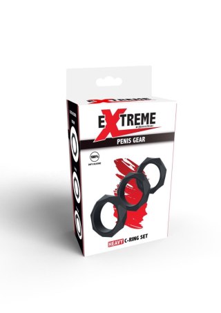 Zestaw 3 pierścieni erekcyjnych - Heavy C-Ring Set Black