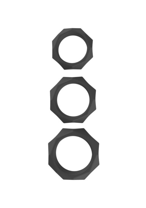 Zestaw 3 pierścieni erekcyjnych - Heavy C-Ring Set Black Zestaw 3 pierścieni erekcyjnych - Heavy C-Ring Set Black