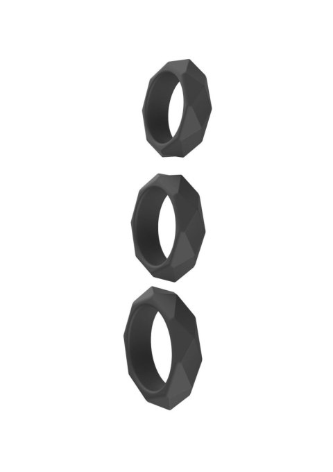 Zestaw 3 pierścieni erekcyjnych - Heavy C-Ring Set Black Zestaw 3 pierścieni erekcyjnych - Heavy C-Ring Set Black