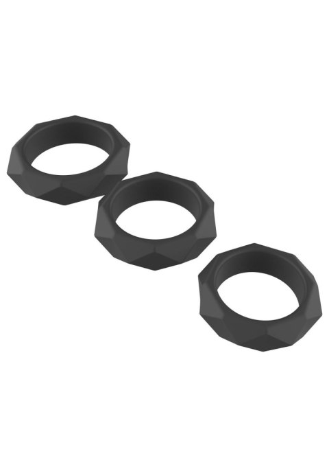 Zestaw 3 pierścieni erekcyjnych - Heavy C-Ring Set Black Zestaw 3 pierścieni erekcyjnych - Heavy C-Ring Set Black