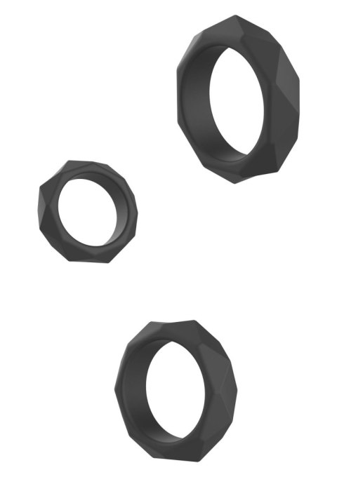 Zestaw 3 pierścieni erekcyjnych - Heavy C-Ring Set Black Zestaw 3 pierścieni erekcyjnych - Heavy C-Ring Set Black