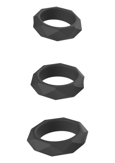 Zestaw 3 pierścieni erekcyjnych - Heavy C-Ring Set Black Zestaw 3 pierścieni erekcyjnych - Heavy C-Ring Set Black