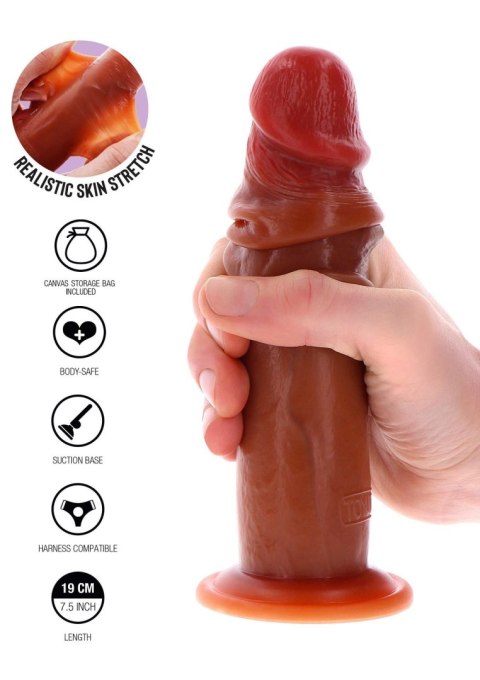 Dildo - Silicone Foreskin Dong 19 cm Caramel skin tone Dildo - Silicone Foreskin Dong 19 cm Caramel skin tone
