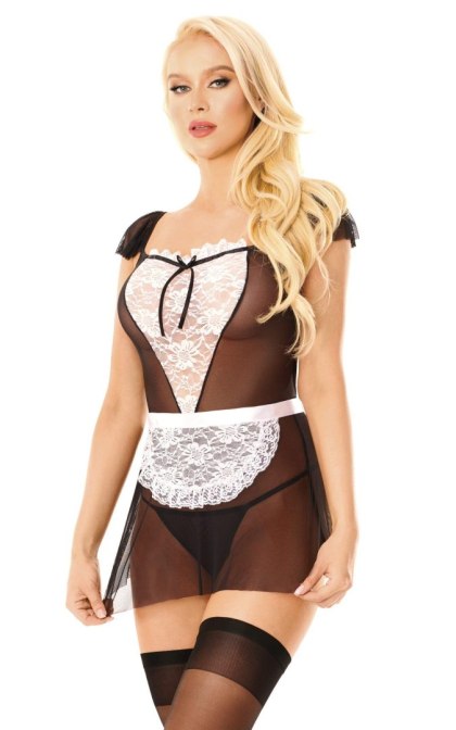 Softline - Kostium Pokojówki Carola - black S/M