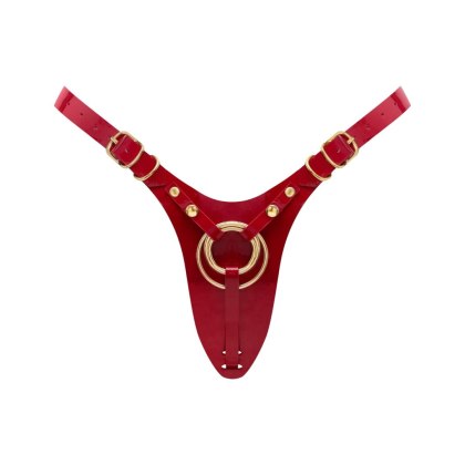 LEATHERETTE HARNESS FABULOUS - ONE SIZE - RED GLOSSY